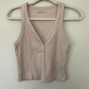 Soft A&F Ribbed Henley Tank top